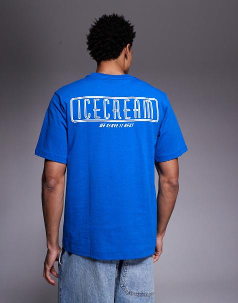 ICECREAM diner coffee print short sleeve t-shirt in blue