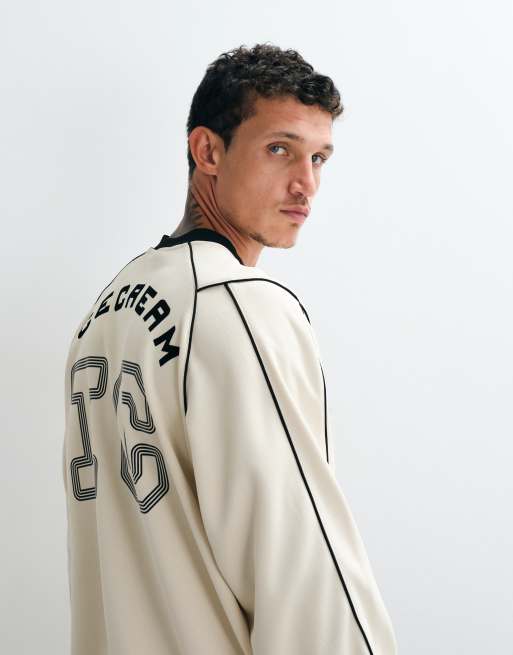 ICECREAM panelled training long sleeve t-shirt in ecru, 2 of 5