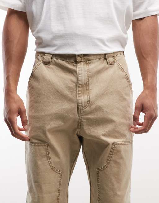 ICECREAM - Pantalon style charpentier avec surpiqûres - Beige délavé , 4 de 5