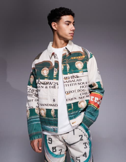 ICECREAM - Parlor - Giacca trucker in denim multicolore in coordinato
