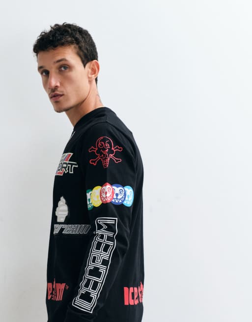 ICECREAM pitcrew long sleeve t-shirt in black, 4 of 5