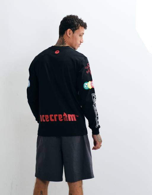 ICECREAM - Pitcrew - T-shirt a maniche lunghe nera, 3 di 5