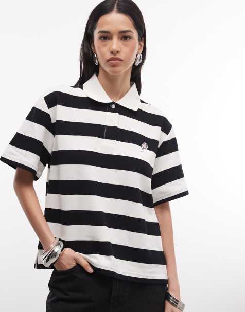 ICECREAM popsicle polo in black and white stripe - view 1