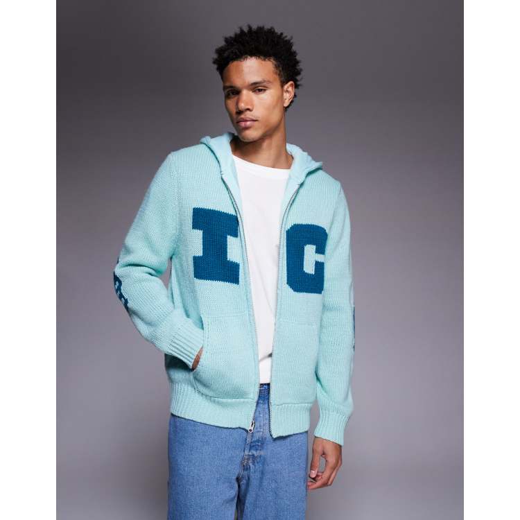 Men's Hip Hop Dance Jogger Sweat Hoodie Set - Long Sleeve Full Zip Hoodie, Blue XX-Large