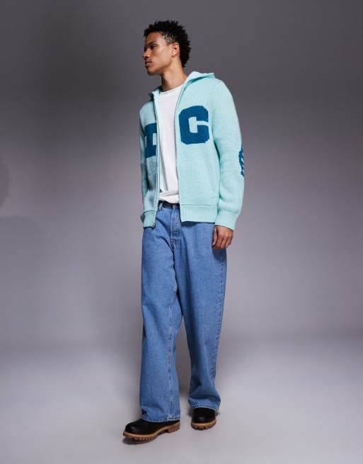ICECREAM running dog back print knitted zip through hoodie in