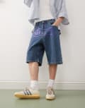 [ICECREAM] ICECREAM running dog baggy denim shorts in dark wash blue W32 Dark wash blue