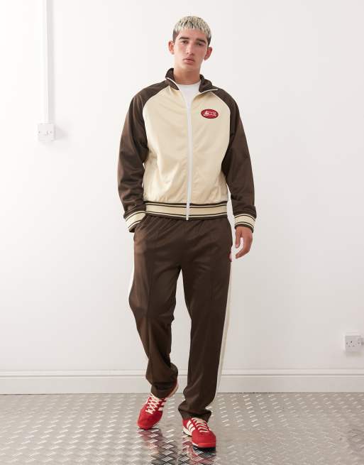 ICECREAM running dog co-ord zip through track jacket in beige and brown, 2 of 5