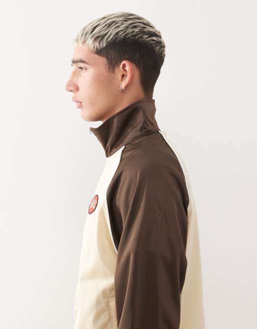ICECREAM running dog co-ord zip through track jacket in beige and brown, 4 of 5