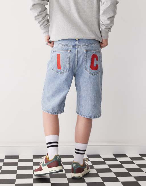 ICECREAM running dog denim shorts in light wash blue | ASOS