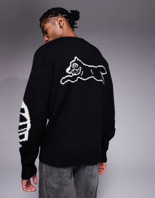 ICECREAM running dog knit sweatshirt in black | ASOS