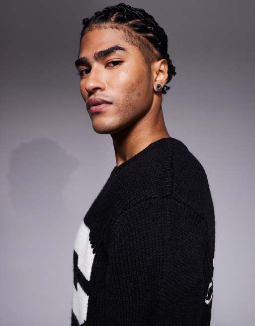 ICECREAM running dog knit sweatshirt in black | ASOS