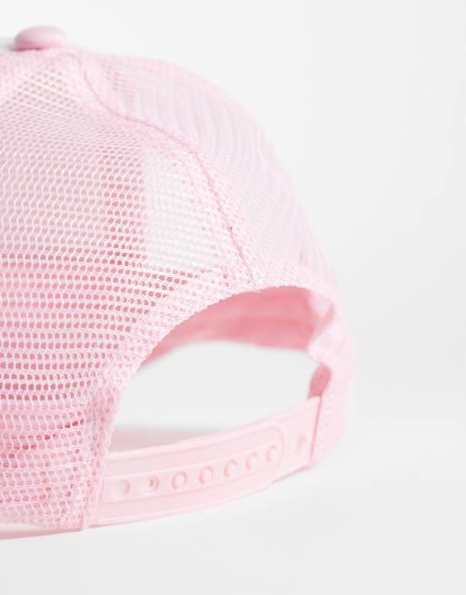 ICECREAM running dog logo icon contrast peak trucker cap in pink/white, 2 of 3