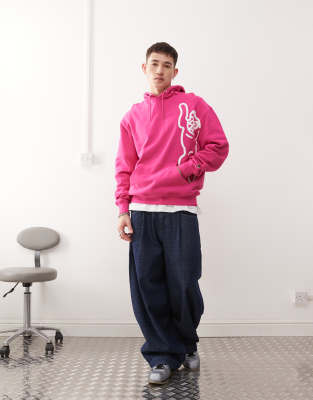 Icecream Running Dog Pullover Hoodie In Pink