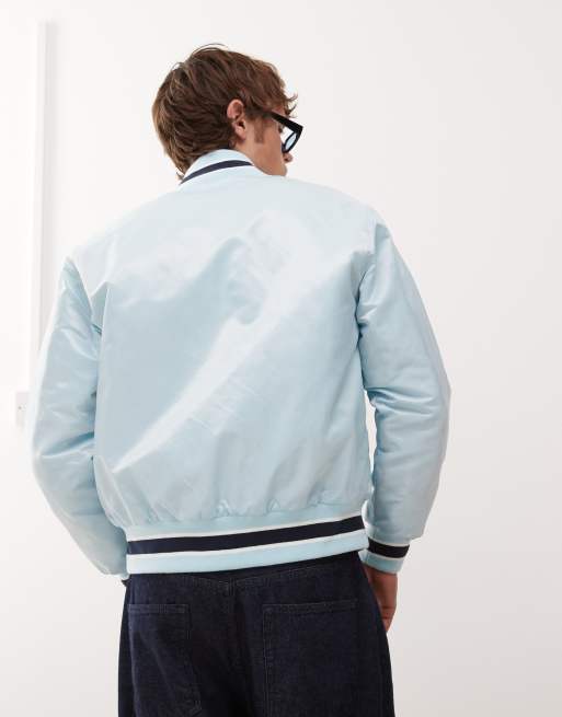 【新品未使用】　icecream satin varsity jacket ICECREAM running dog satin varsity jacket in light blue | ASOS