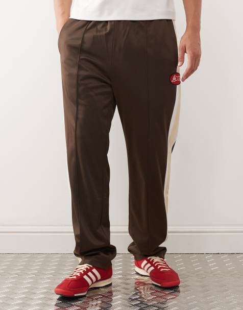 ICECREAM running dog straight leg track trackies in beige and brown (part of a set) - view 1
