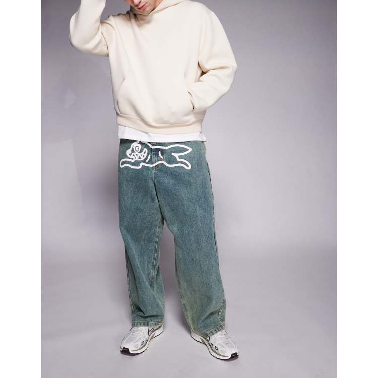 ICECREAM running dog triple scoop baggy denim jeans in vintage