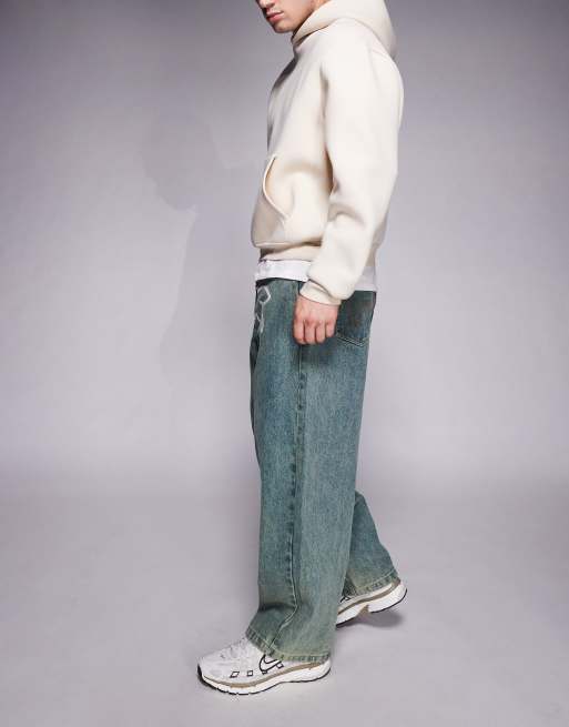 ICECREAM running dog triple scoop baggy denim jeans in vintage