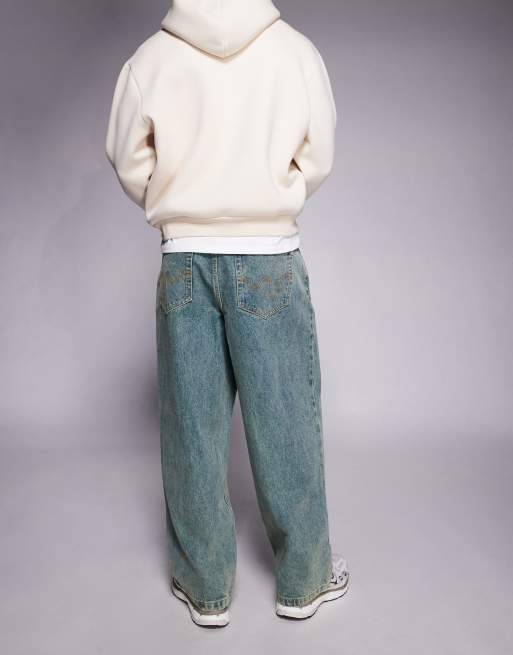 ICECREAM running dog triple scoop baggy denim jeans in vintage