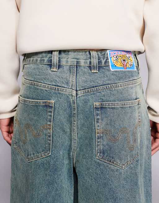 ICECREAM running dog triple scoop baggy denim jeans in vintage