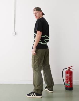 Icecream Running Dog Zip Off Cargo Pants In Green