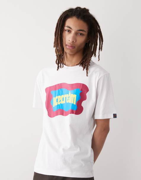 ICECREAM – Schweres T-Shirt in Weiß mit Block-Logoprint - view 1