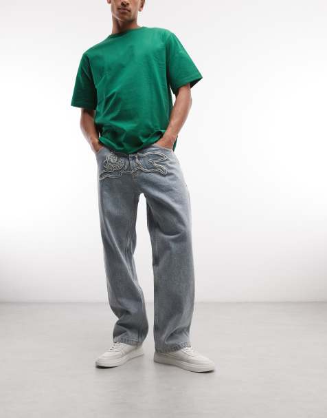 ICECREAM - Scoop - Denim jeans met rennende hond-applicatie in mid-wash blauw - view 1