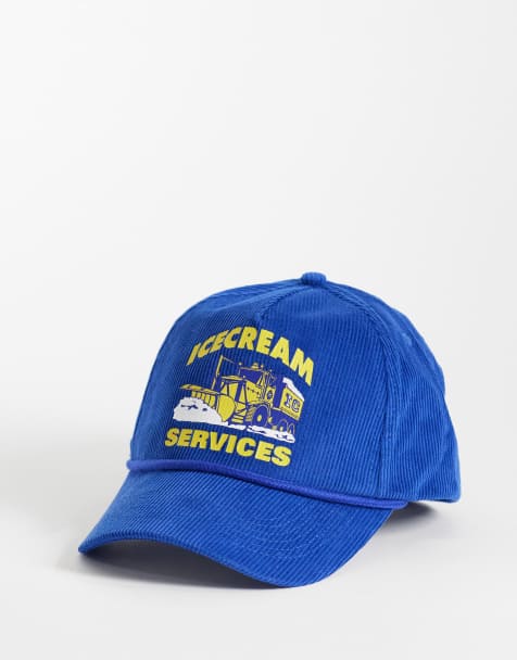 ICECREAM - Services - Cappellino trucker in tessuto a coste blu con logo - view 1