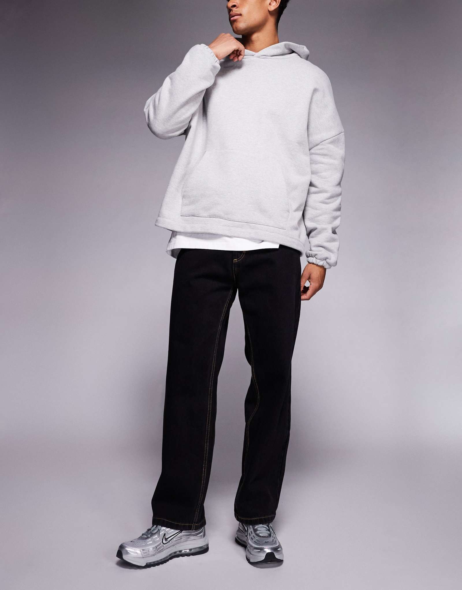 Джинсы ICECREAM small Running Dog double scoop свободного кроя черного цвета