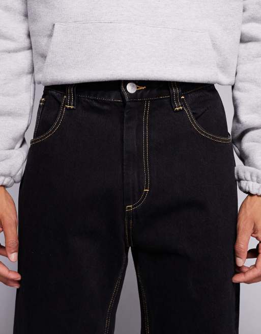 ICECREAM small running dog double scoop relaxed fit denim jeans in black, 5 of 5