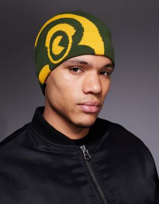 ICECREAM ICECREAM smile beanie in green and yellow