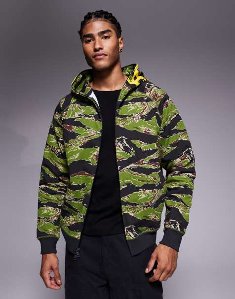 ICECREAM smile tiger stripe camo full zip through hoodie - view 1