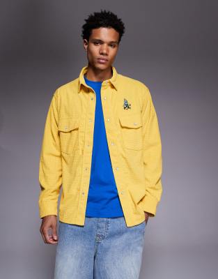 ICECREAM ICECREAM soft waffle corduroy shirt in yellow