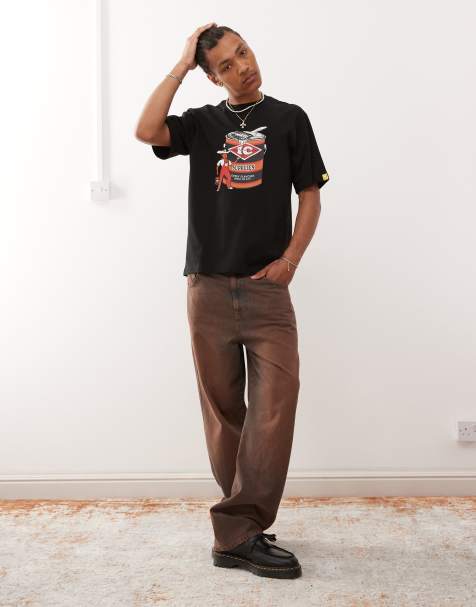 ICECREAM - Sort T-shirt med korte ærmer og 'Supplies'-arbejderprint - view 1