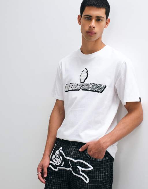 ICECREAM speedway T-shirt z gradientową grafiką w białym kolorze, 5 z 5