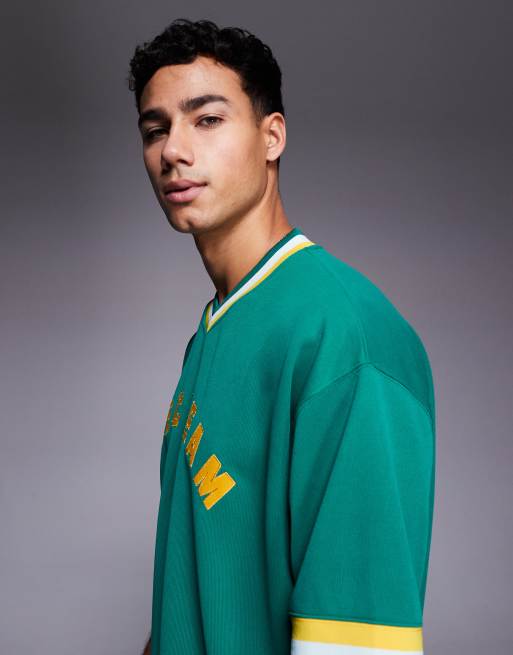 ICECREAM - Sportshirt met logo en V-hals in groen, 4 van 5