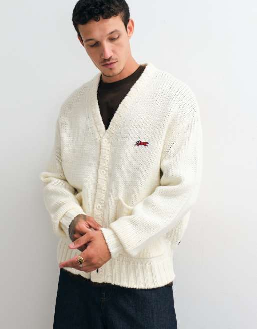 ICECREAM strikket cardigan med print på ryggen i hvid, 5 af 5