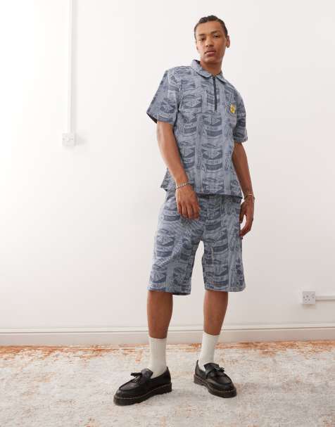ICECREAM supplies work all over printed shorts co-ord in blue - view 1
