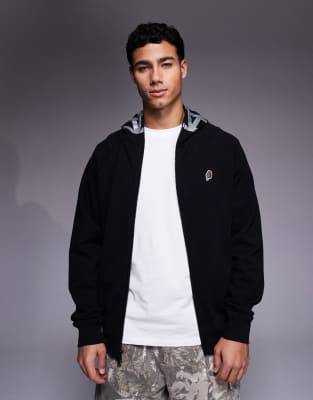 ICECREAM - Sweat à capuche zippé avec logo imprimé sur la capuche - Noir