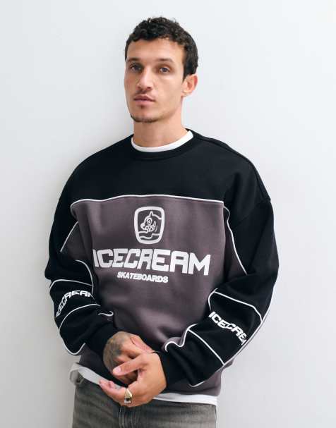 ICECREAM sweat-shirt de sport à empiècements logo gris - view 1