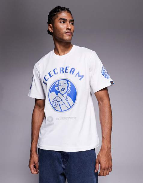 ICECREAM - T-shirt bianca con grafica multipla - view 1