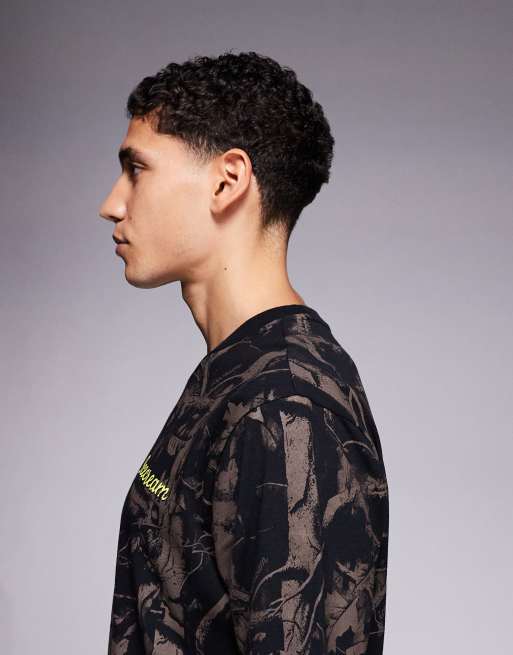 ICECREAM – T-Shirt in Schwarz mit Military-Baum-Muster als All-over-Print , 4 von 5