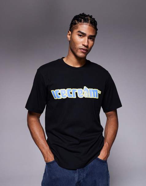 ICECREAM – T-Shirt in Schwarz mit Softeis-Motiv - view 1