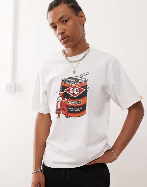 ICECREAM – T-Shirt in Weiß mit Supplies-Work-Print - view 1