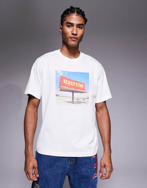 ICECREAM - T-shirt met billboard-print in wit - view 1