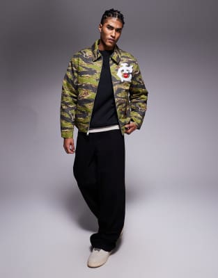 Icecream Tiger Stripe Camo Trucker Jacket In Multi