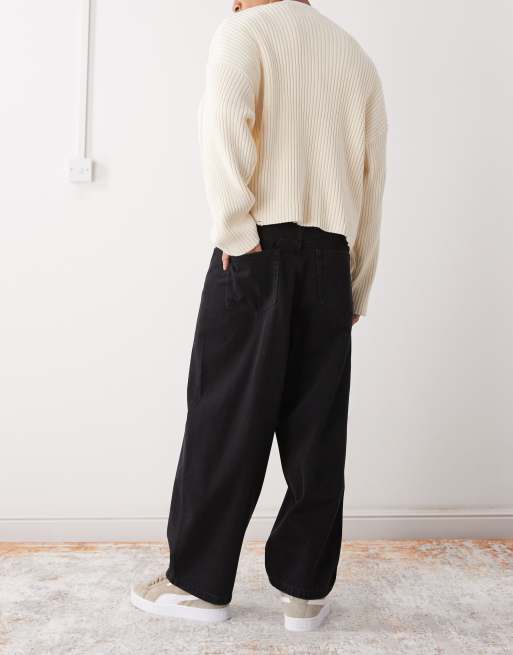 Icecream triple scoop running dog loose fit denim jeans in black