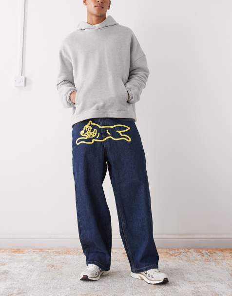 ICECREAM Triple Scoop running dog loose fit denim jeans in darkwash blue - view 1