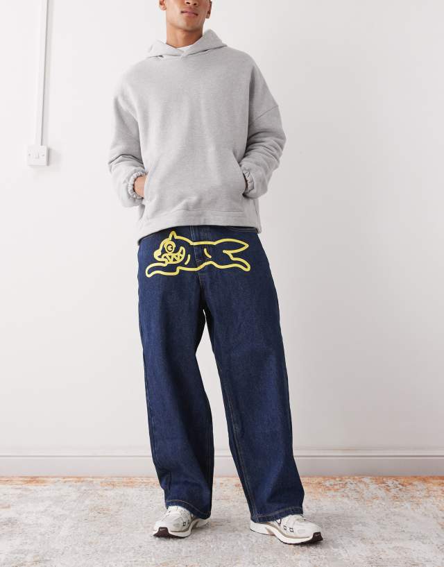 ICECREAM triple scoop running dog loose fit denim jeans in