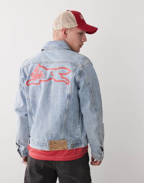 ICECREAM – Truckerjacke aus Denim in hellblauer Waschung mit „Running Dog“-Rückenprint - view 1