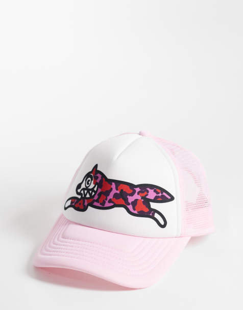 ICECREAM truckerpet met contrastkleurige klep en hondenlogo in roze/wit - view 1